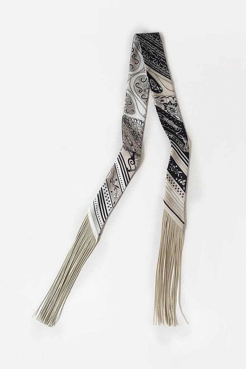 Printed Fringed Detail Scarf