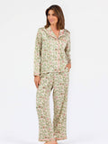 Charlotte Satin Pants Set | Thistle Vines Sand