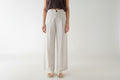Sand Pinstripe Wide Leg Trousers