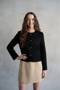 Black Suede Button Jacket