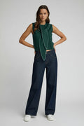Forest Green Knit Scarf Tank