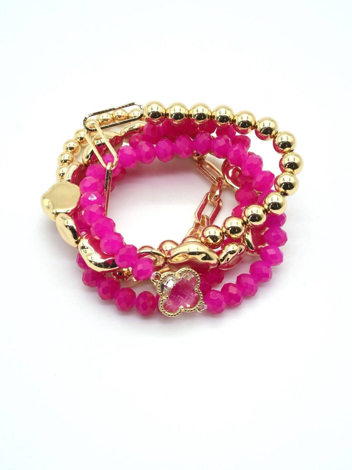 Beaded Clover Accent Jewelry Set Bracelet