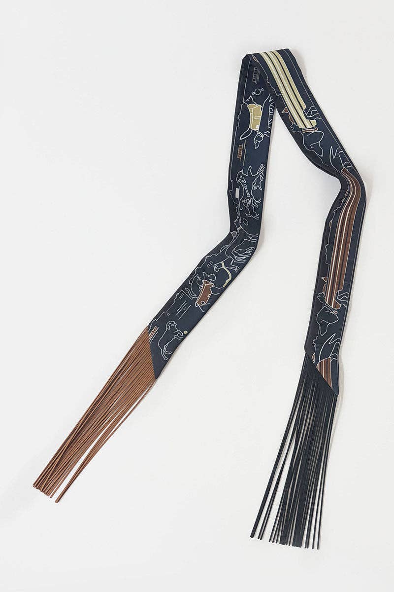 Printed Fringed Detail Scarf