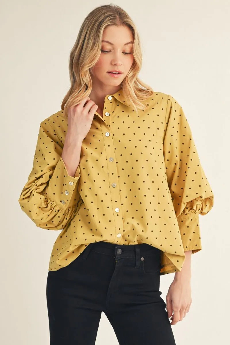 Yellow Polka Dot Blouse