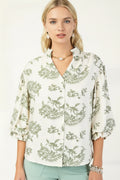 Sage Vine Print Blouse