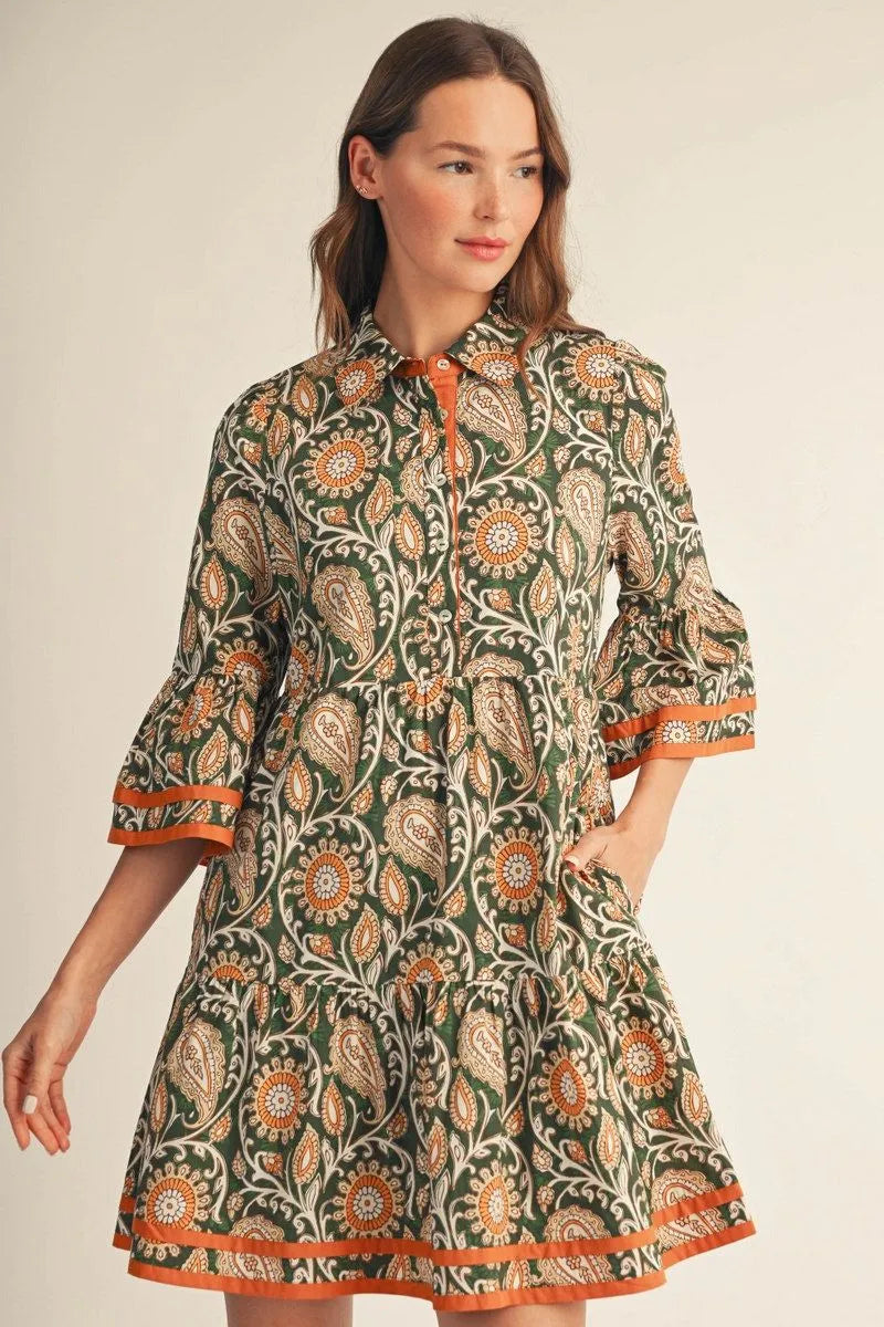 Autumn Garden Paisley Dress