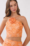 Rosette Halter Crop Top